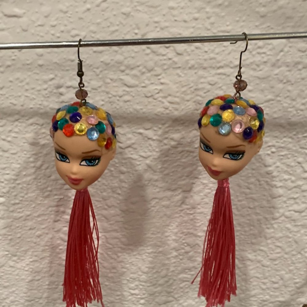 Dangerously Cute Doll Head Earrings